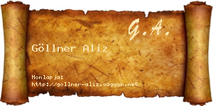 Göllner Aliz névjegykártya